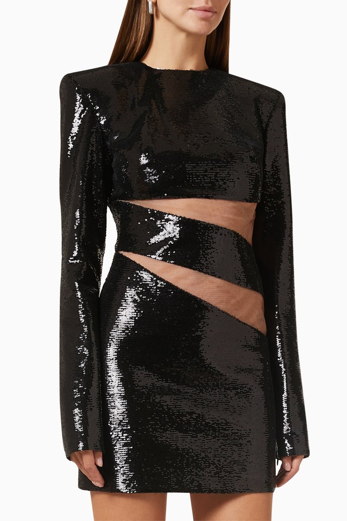 

Elise Mini Dress in Sequin, Black