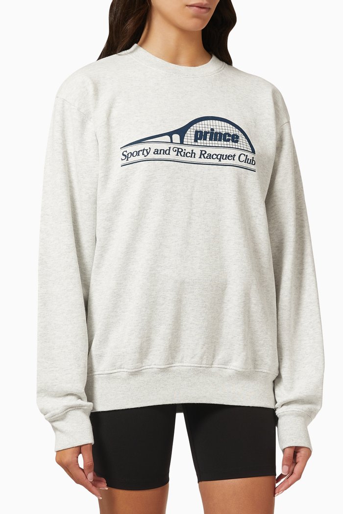 

Prince Racquet Sweatshirt in Cotton, Grey