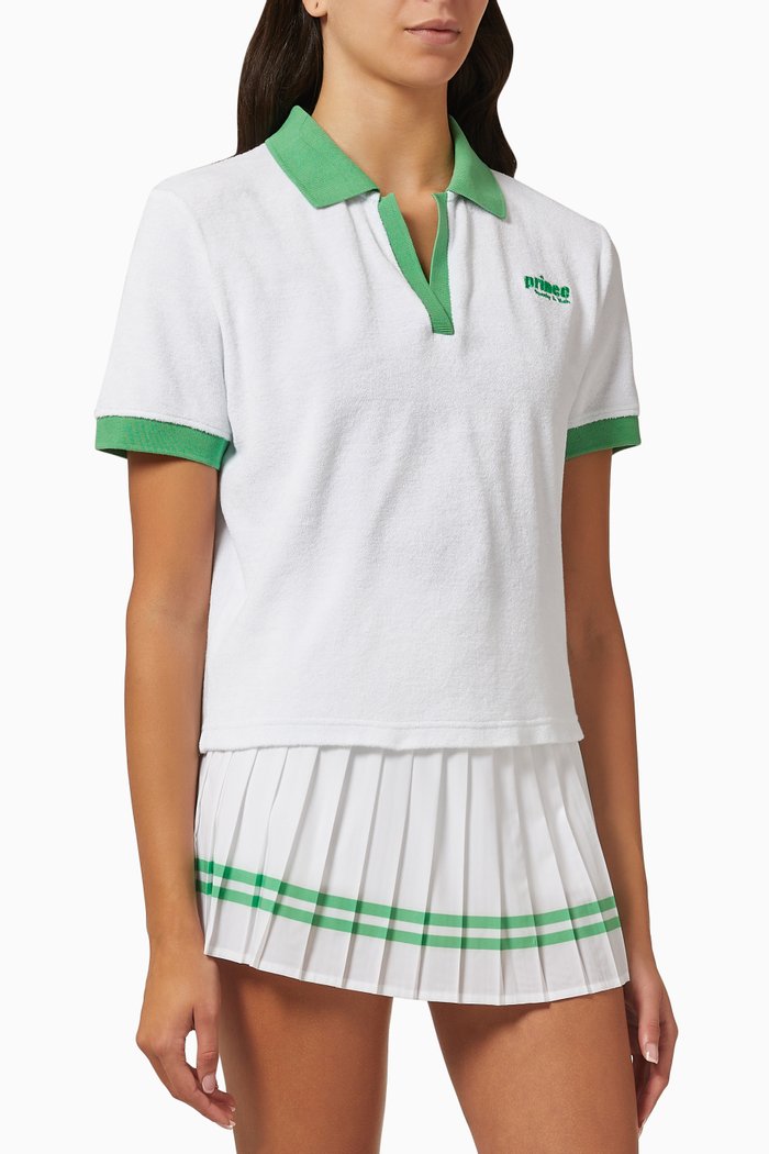 

Prince Sponge Polo Shirt in Cotton, White
