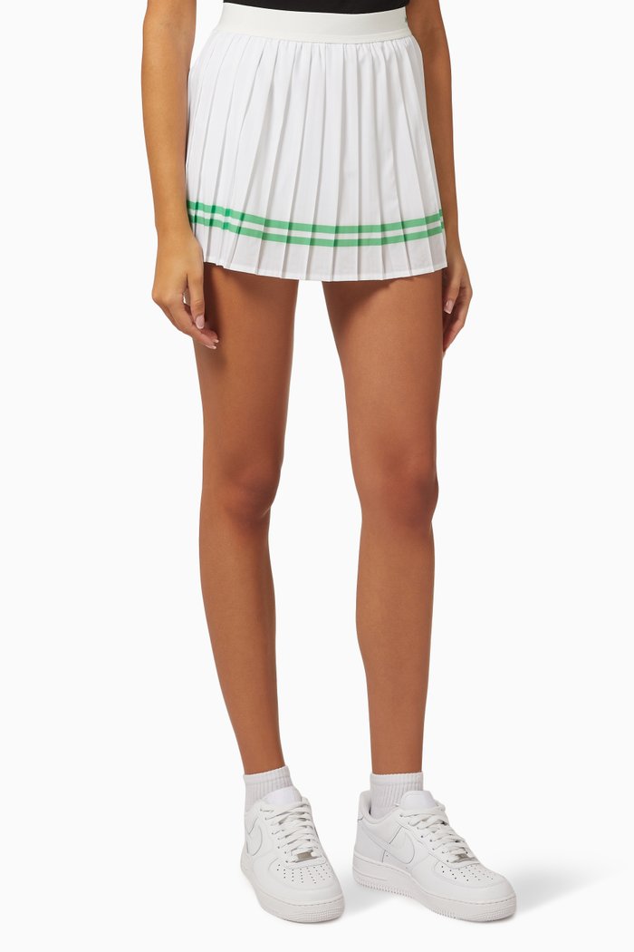 

Pleated Tennis Mini Skirt, White