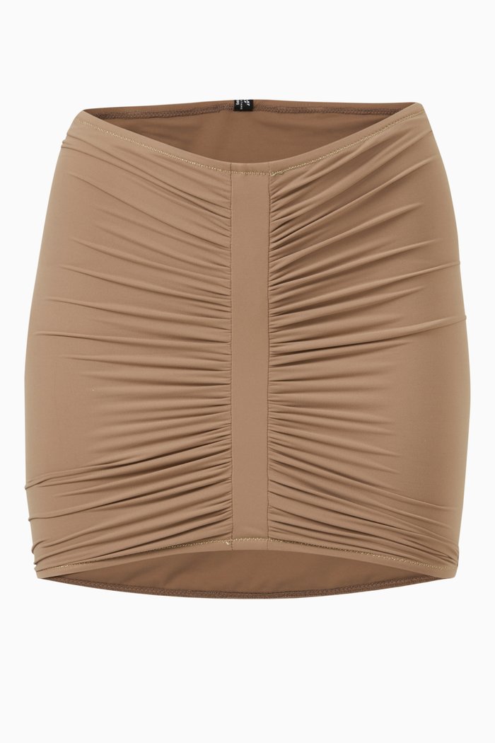 

Geraldina Scrunch Skirt in Nylon, Brown