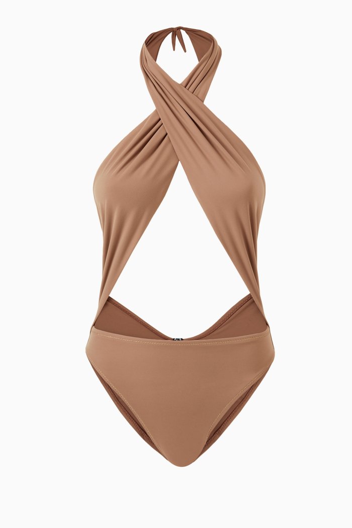 

Italian Stallion One-piece Swimsuit in Nylon, Brown