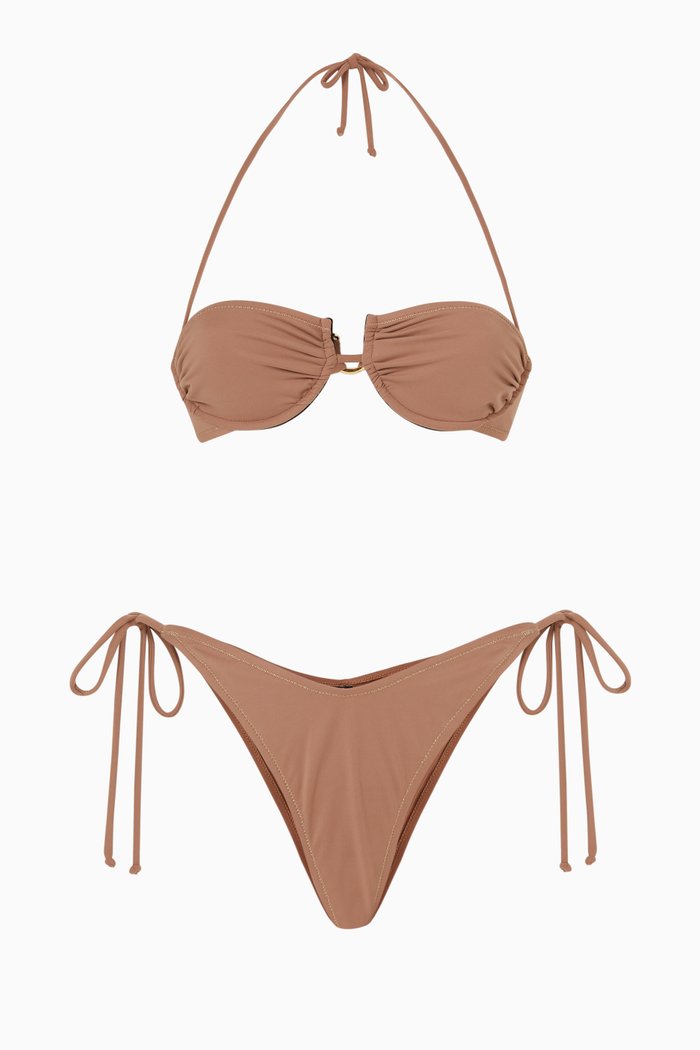 Penny Bikini Set in Nylon, Brown