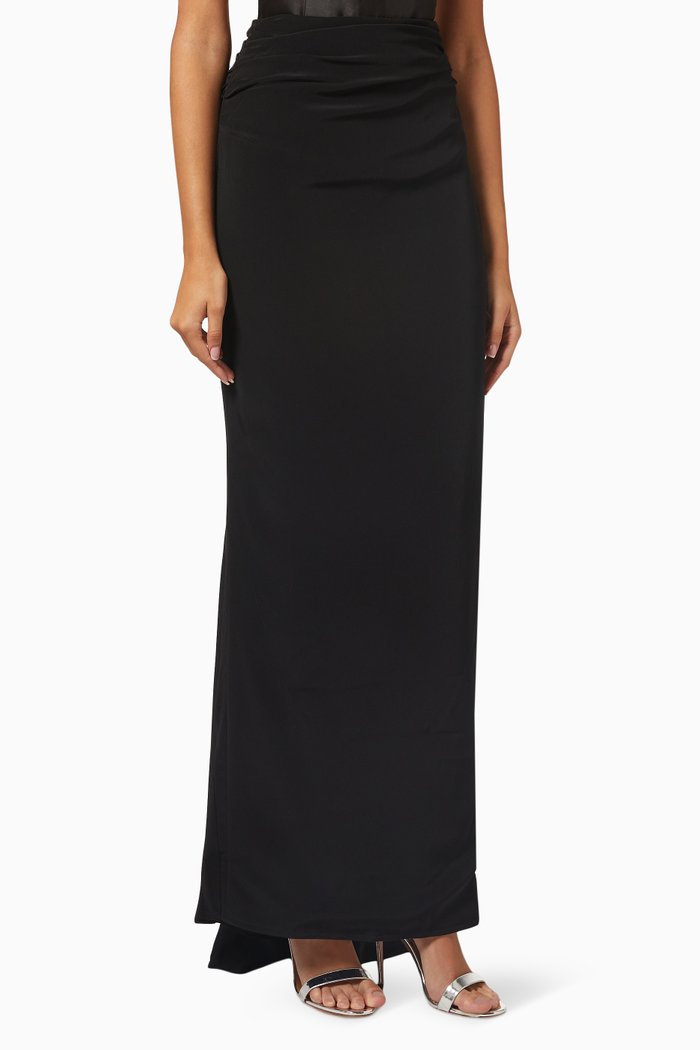 

Empire Gown Skirt in Crepe, Black