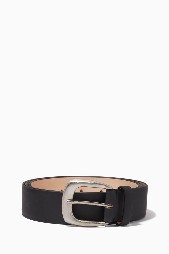 

Icons Buckle Belt in Matte Leather, Black