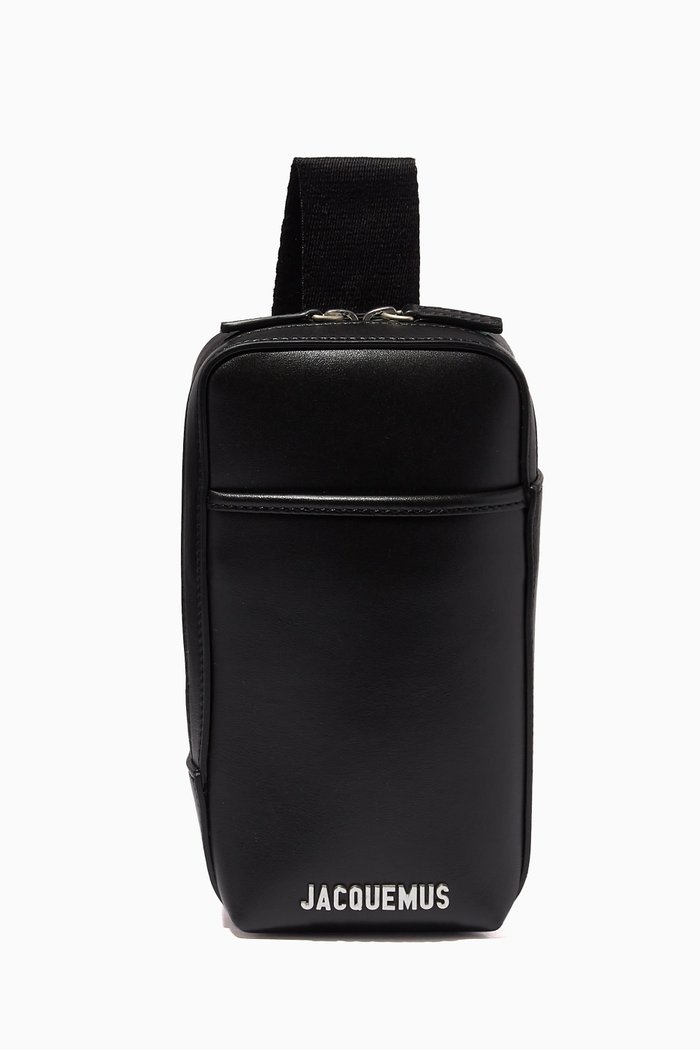 

Le Giardino Crossbody Pouch in Leather, Black