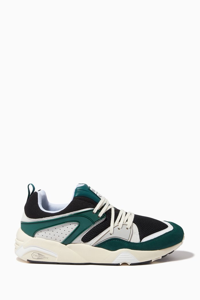 Blaze of Glory Low-top Sneakers in Mesh & Leather, Black