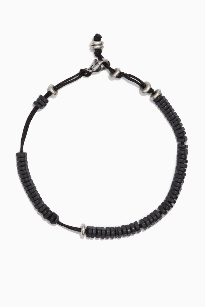 

The Miles Beaded Bracelet in Cord, Black