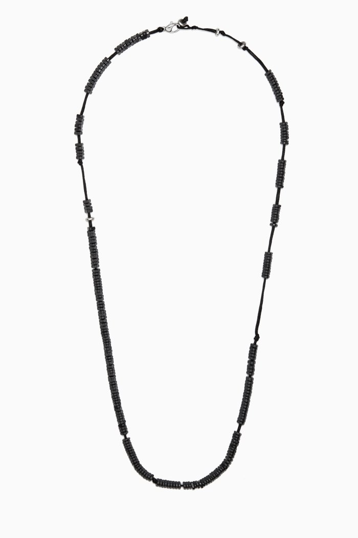 

The Eric Beaded Necklace in Cord, Black