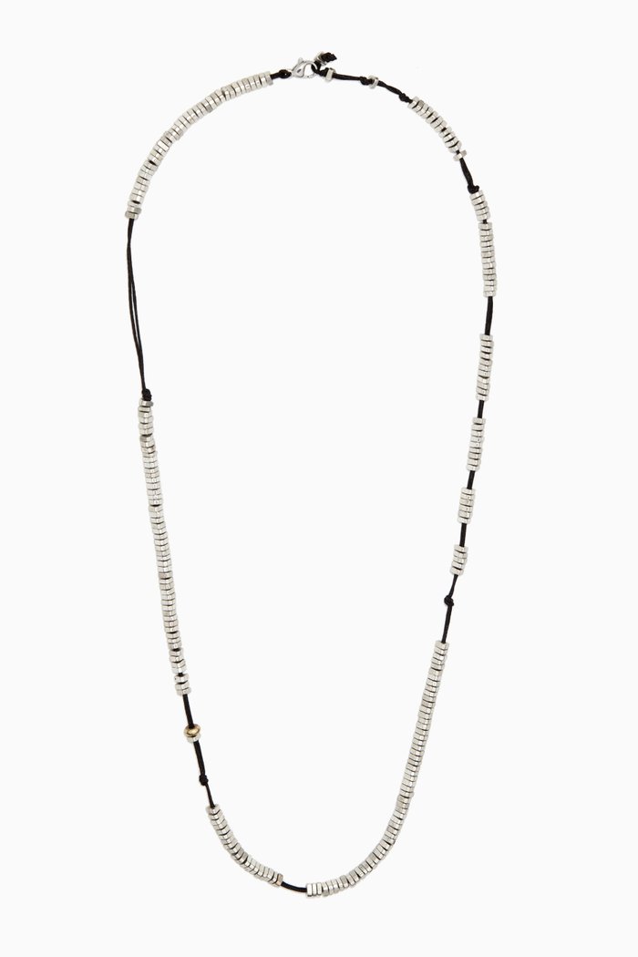 

The Eric Beaded Necklace in Cord, Silver