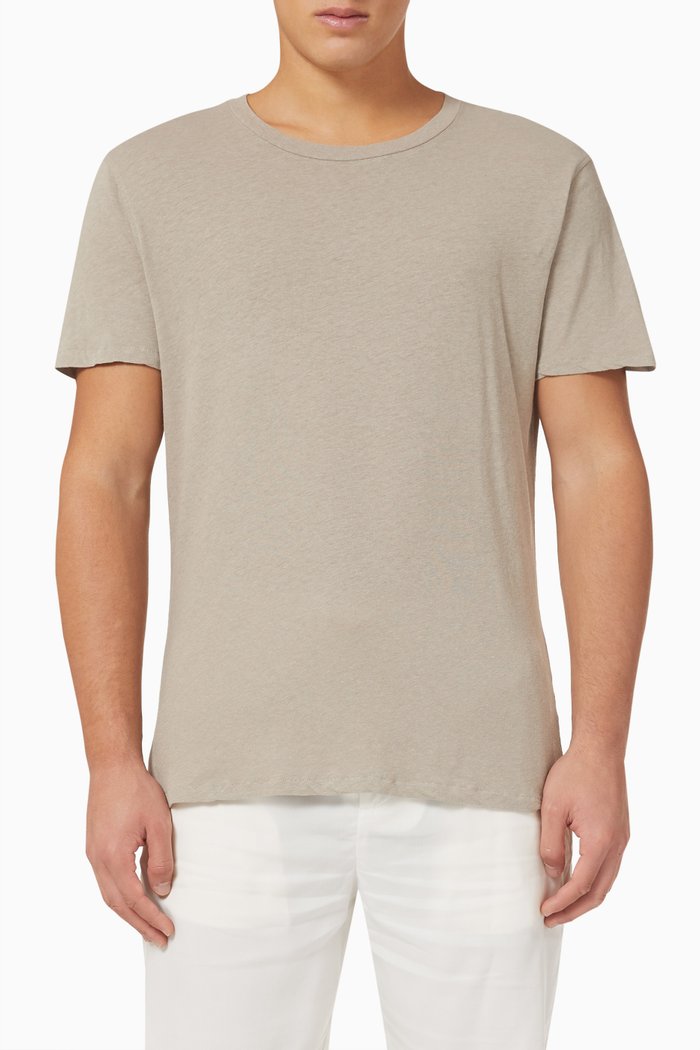 

Lucio T-shirt in Linen Jersey, Grey