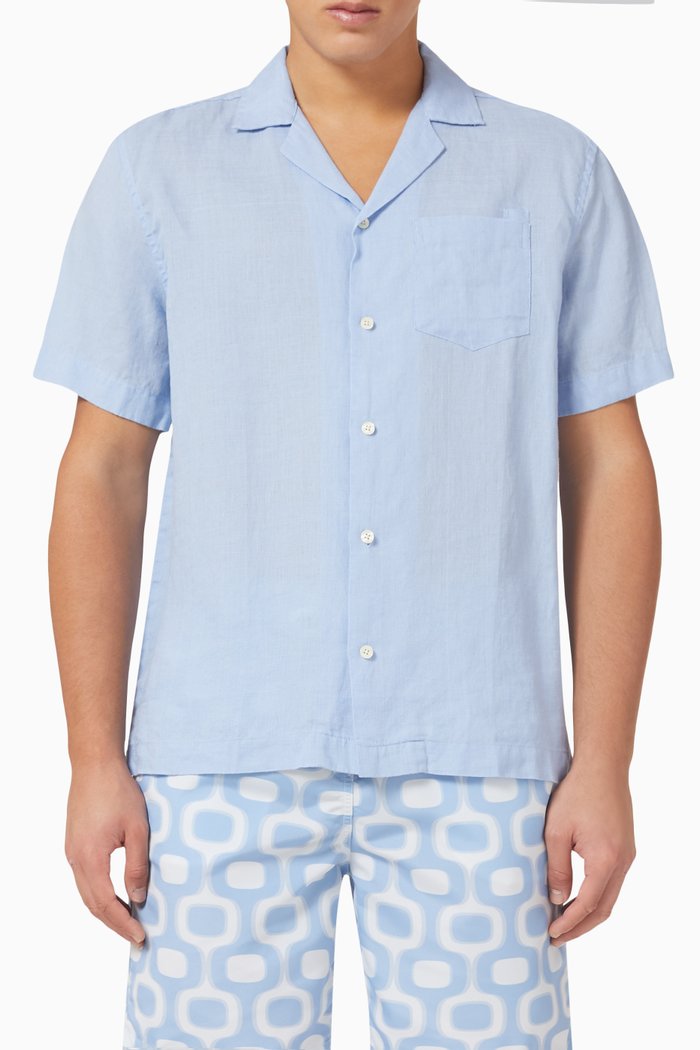 

Angelo Shirt in Linen, Blue