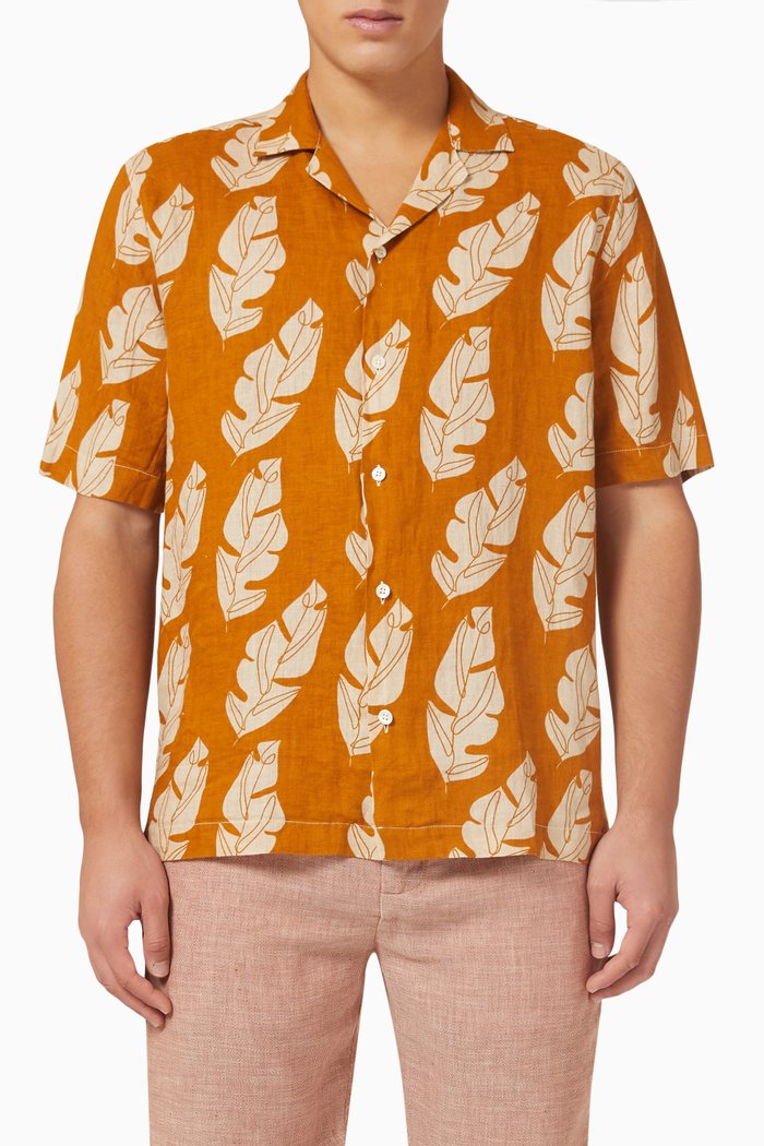 

Roberto Shirt in Linen, Brown