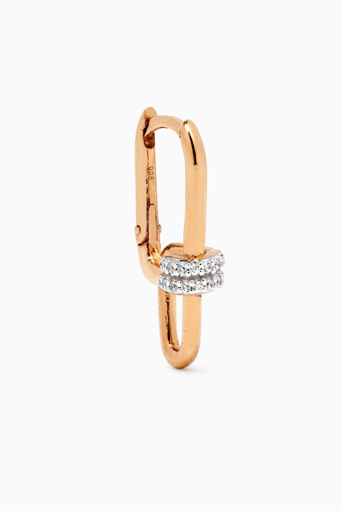 Swivel Topaz Single Earring in Yellow Gold