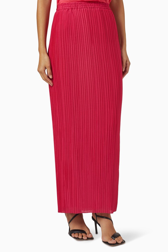 

Pleated Maxi Skirt, Pink