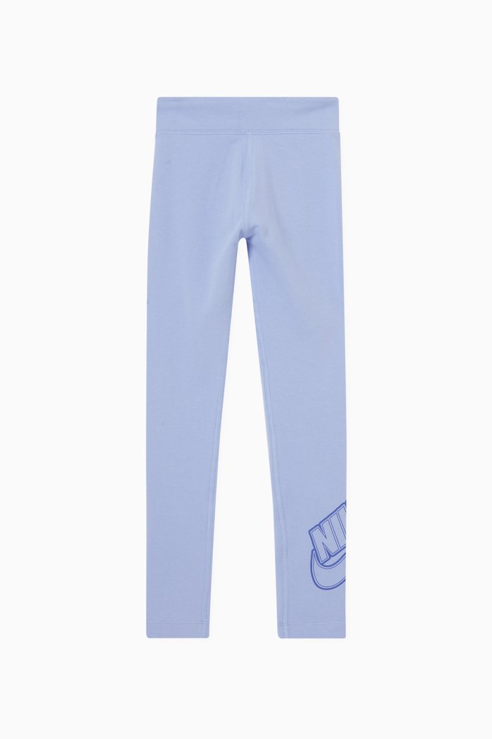

Mid-waist Leggings in Cotton Jersey, Purple