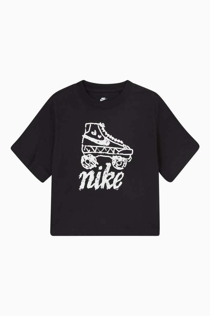 

Icon Clash Boxy T-shirt in Cotton, Black