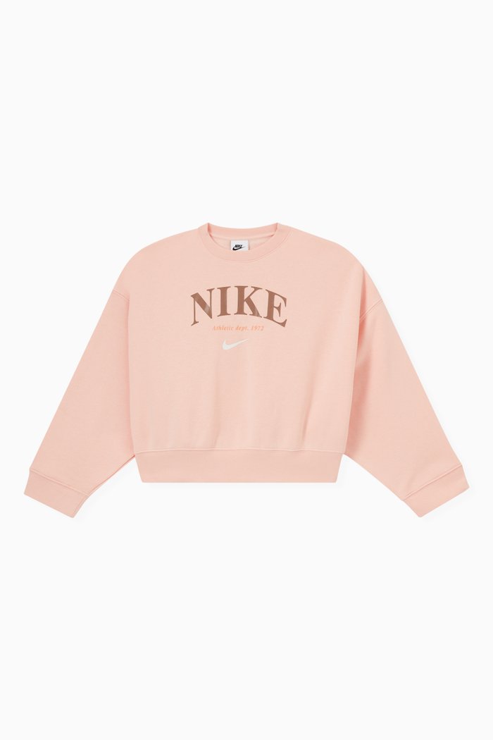 

Oversized Sweatshirt in Cotton Fleece, Orange