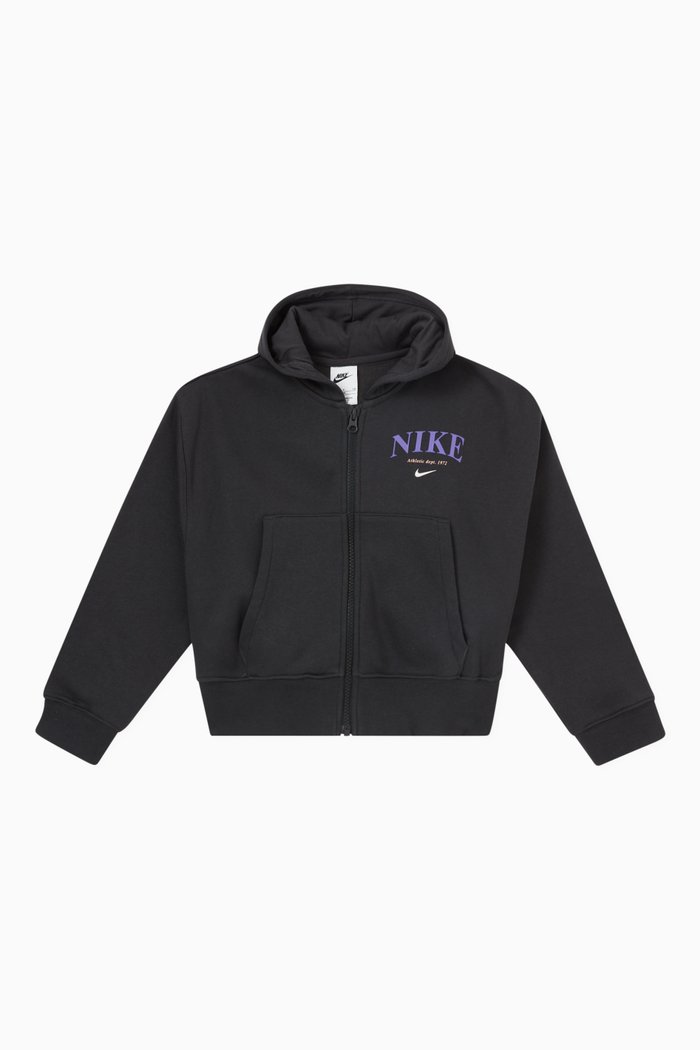 

Vintage Logo Hoodie in Cotton Fleece, Black