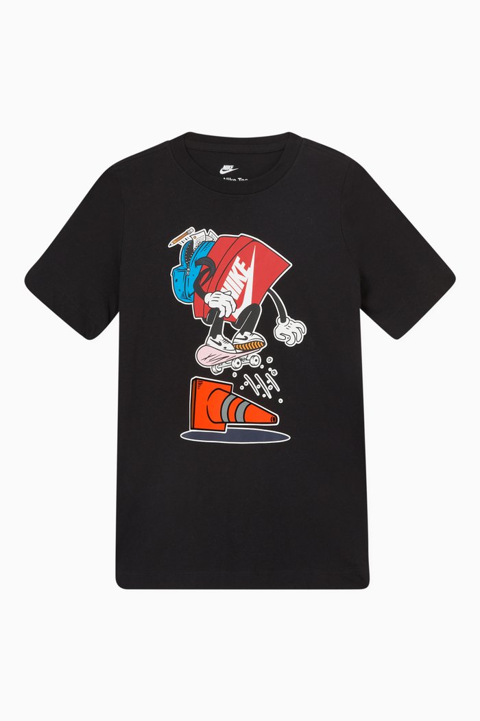 

Graphic Print T-shirt in Jersey, Black