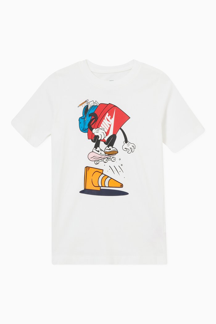 

Graphic Print T-shirt in Jersey, White