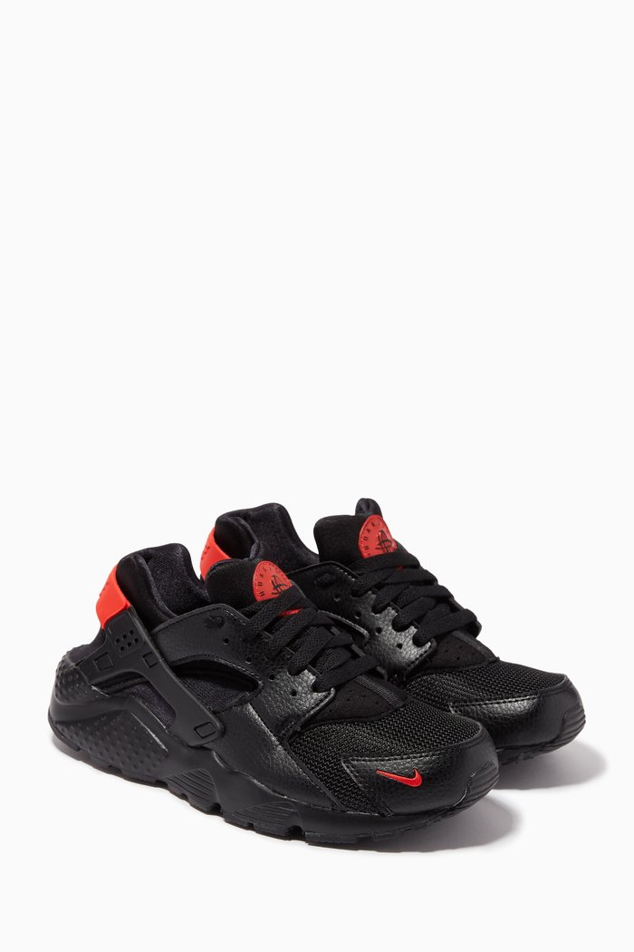 

Huarache Run Sneakers in Textile & Mesh, Black