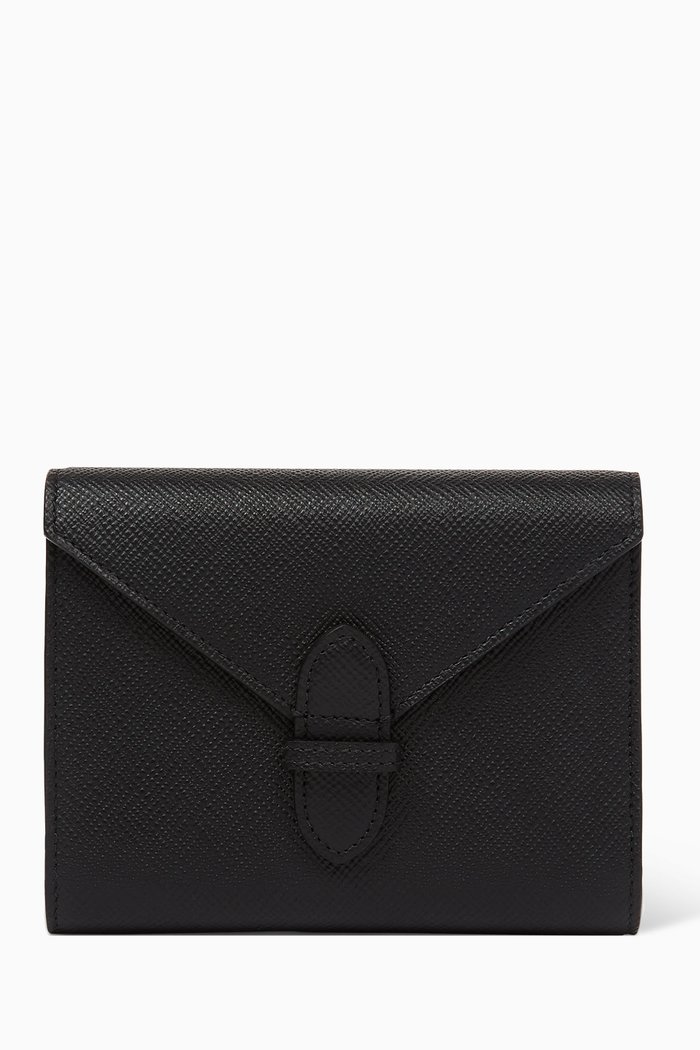 

Panama Double Playing Cards Case in Crossgrain Leather, Black