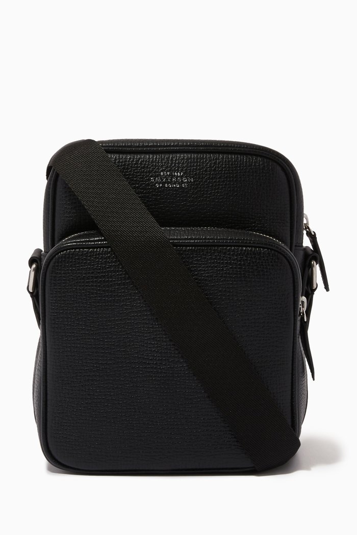 

Ludlow Reporter Bag in Leather, Black