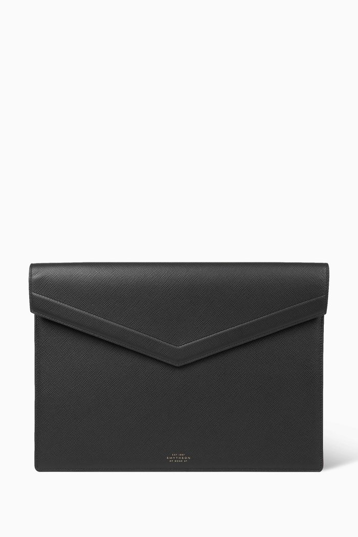 

Large Envelope Folio in Panama Leather, Black