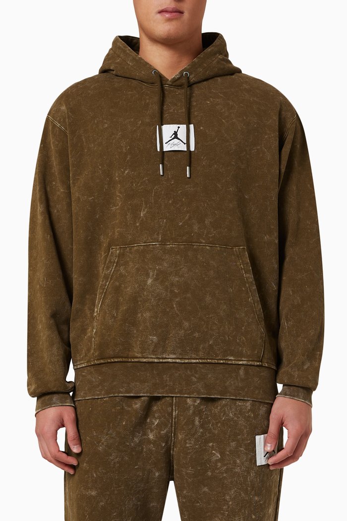

Washed Hoodie in Fleece, Green