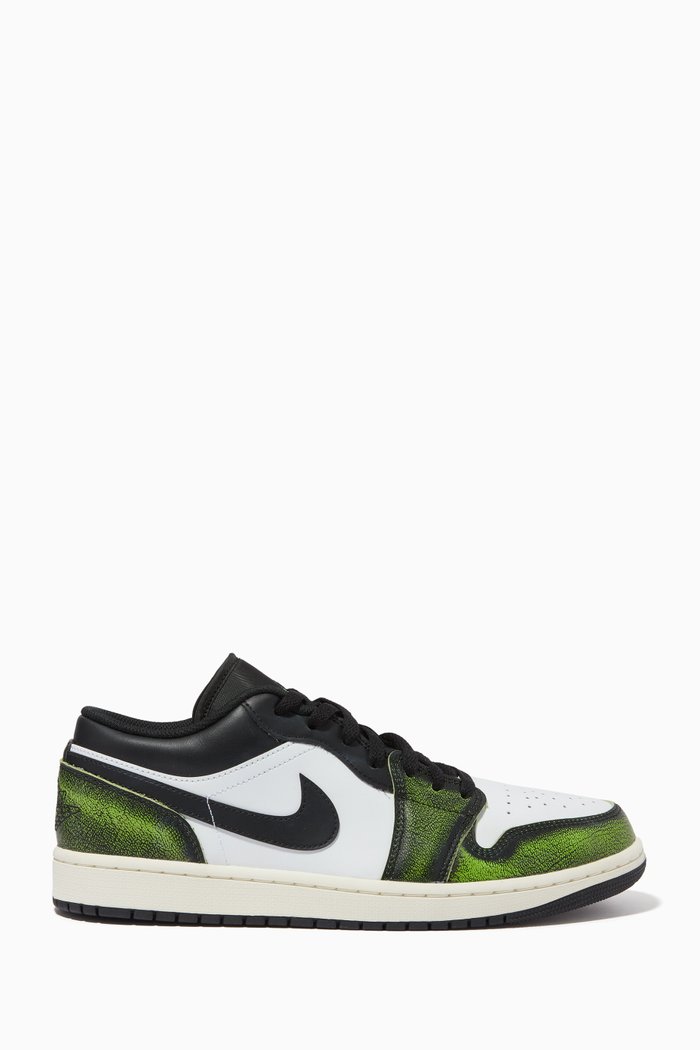 

Air Jordan 1 SE Low-top Sneakers in Leather, Black