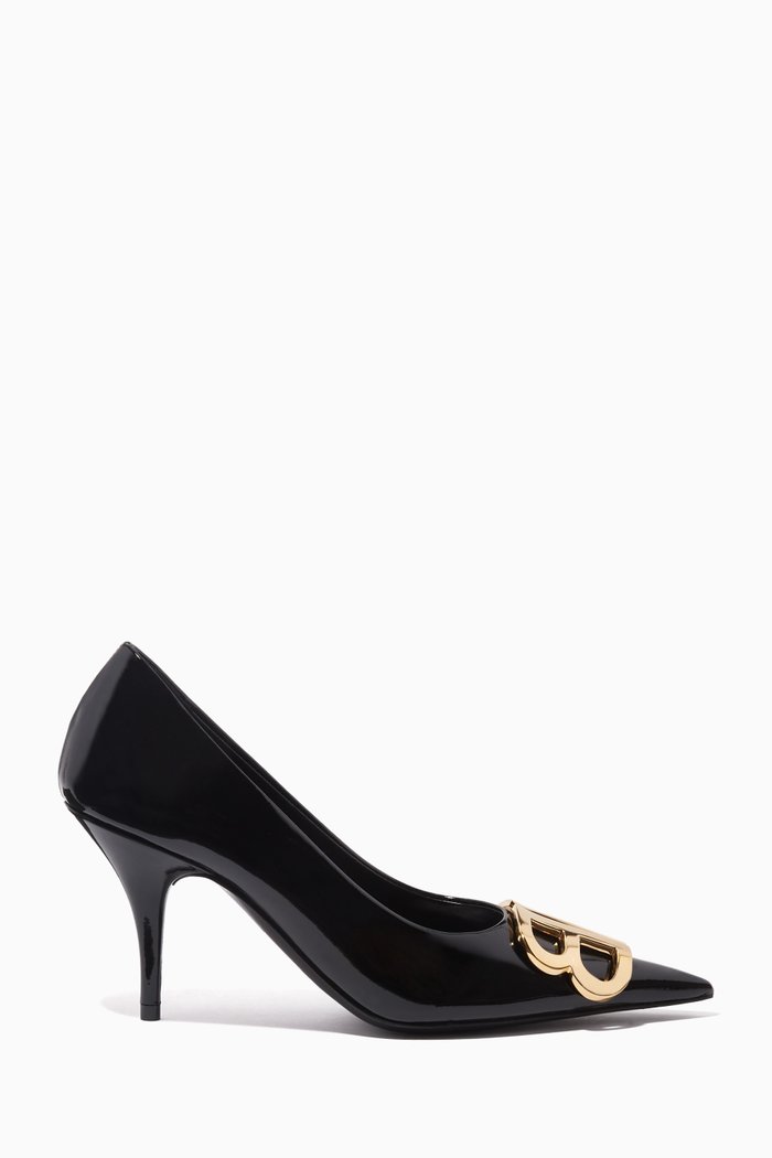 Knife BB Pumps in Patent Calfskin, Black