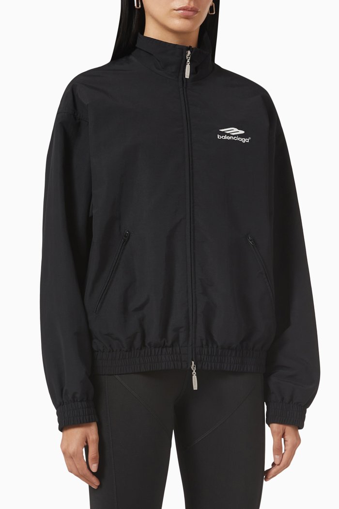 

3B Sports Icon Tracksuit Jacket in Nylon, Black