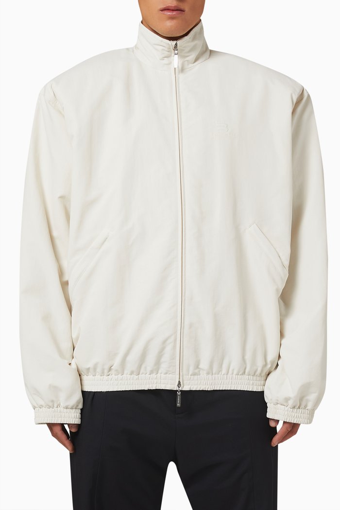 

Sporty B Tracksuit Jacket in Nylon, White