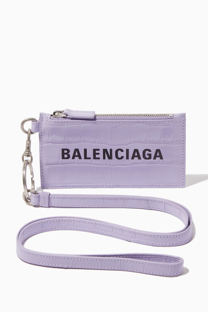 

Cash Card Keyring Case in Leather, Purple