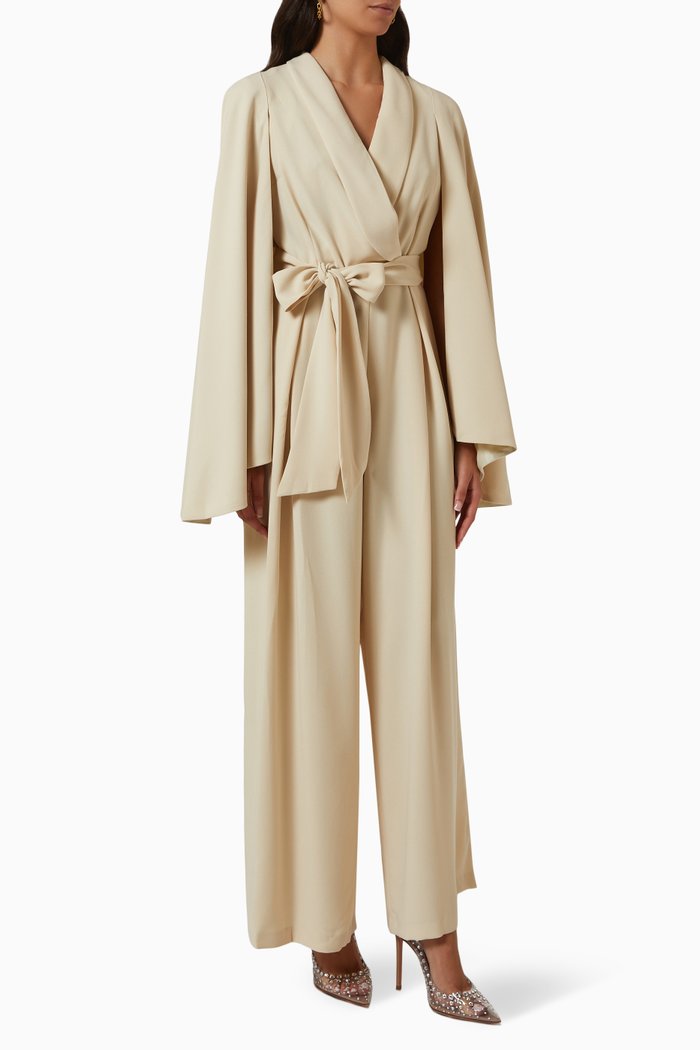 

Cape Jumpsuit in Crepe, Neutral