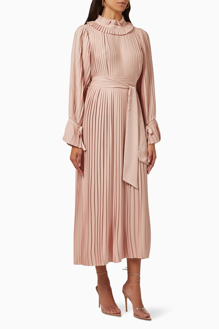 

Pleated Midi Dress, Pink