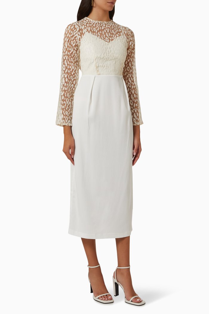 

Textured Midi Dress, Neutral