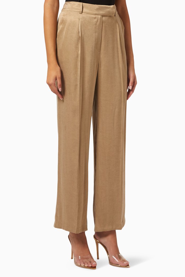 

Wide-leg Pants in Satin, Neutral