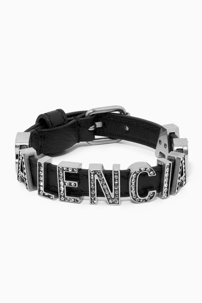 

Logo Rhinestones Bracelet in Arena Lambskin, Black