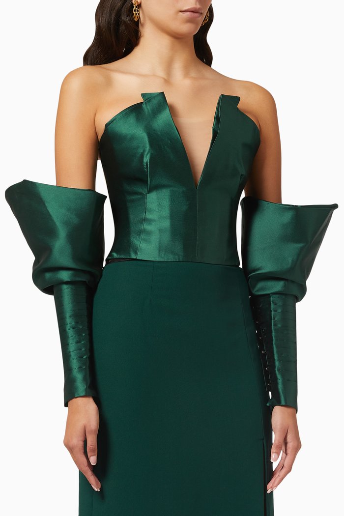 

Hollywood Top in Satin, Green