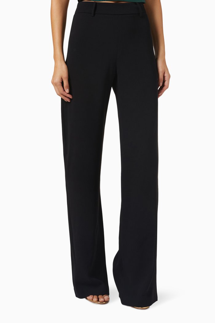 

High-Rise Slit Pants, Black