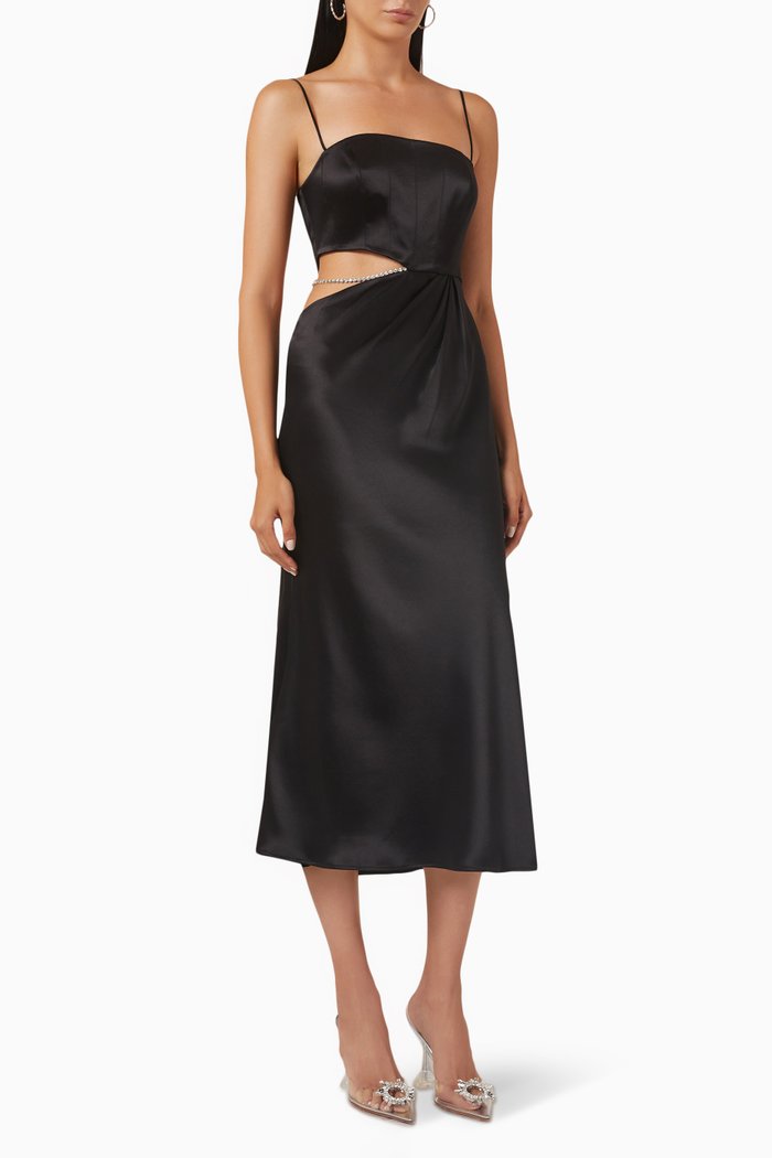 

Carla Dress in Satin, Black