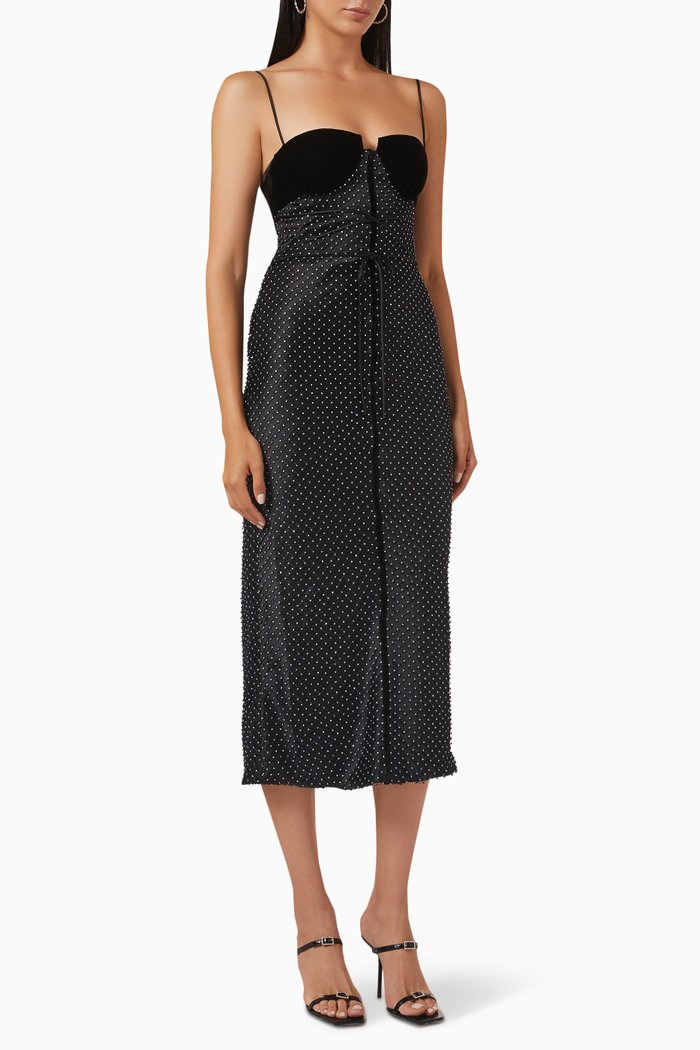 Eclipse Crystal-embellished Dress in Satin, Blue