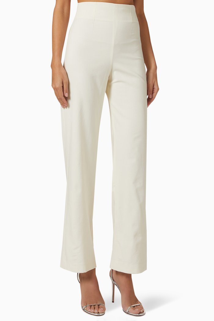 

Straight-leg Pants in Stretch-wool, White