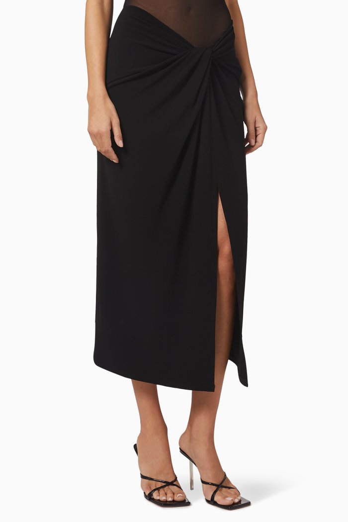 

Paris Midi Skirt in Jersey, Black