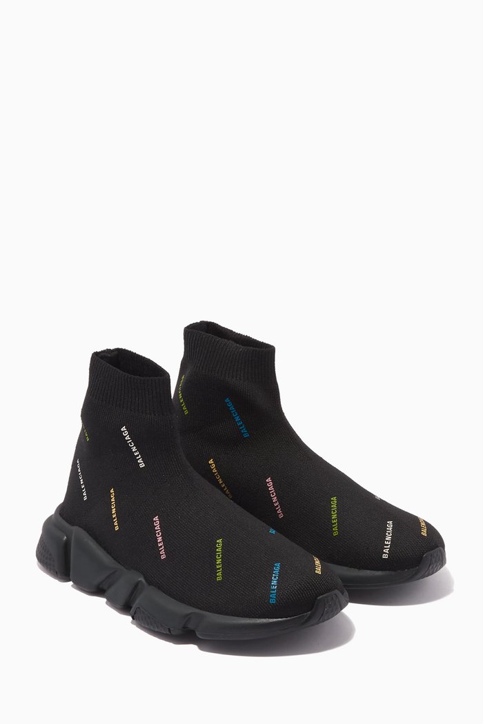 

Speed All-over Logo Sneakers in Recycled Knit, Black