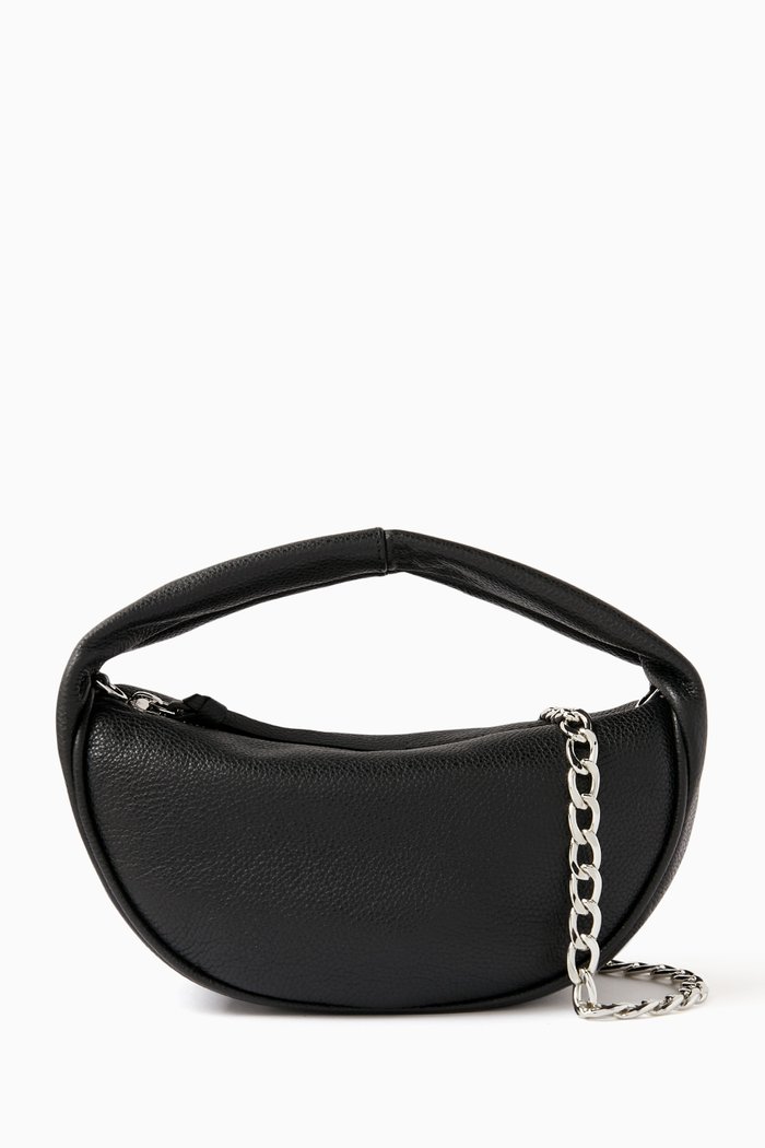

Baby Cush Top Handle Bag in Flat Grain Leather, Black