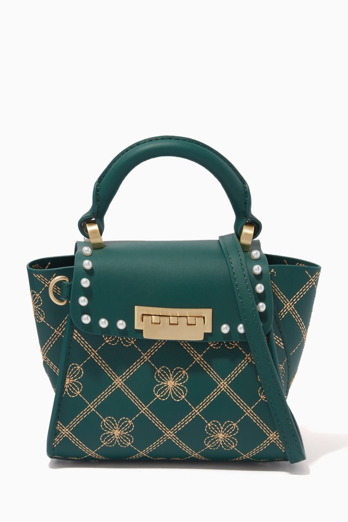 

Eartha Mini Top Handle Bag in Leather, Green