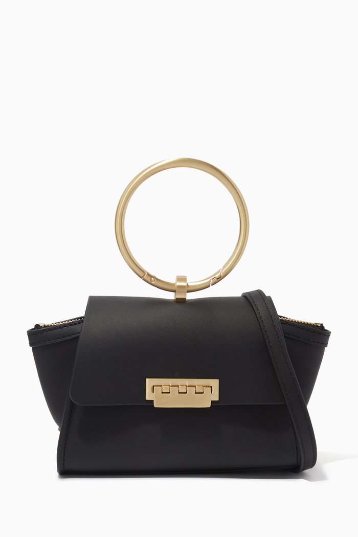 

Eartha Wristlet Bag in Leather, Black